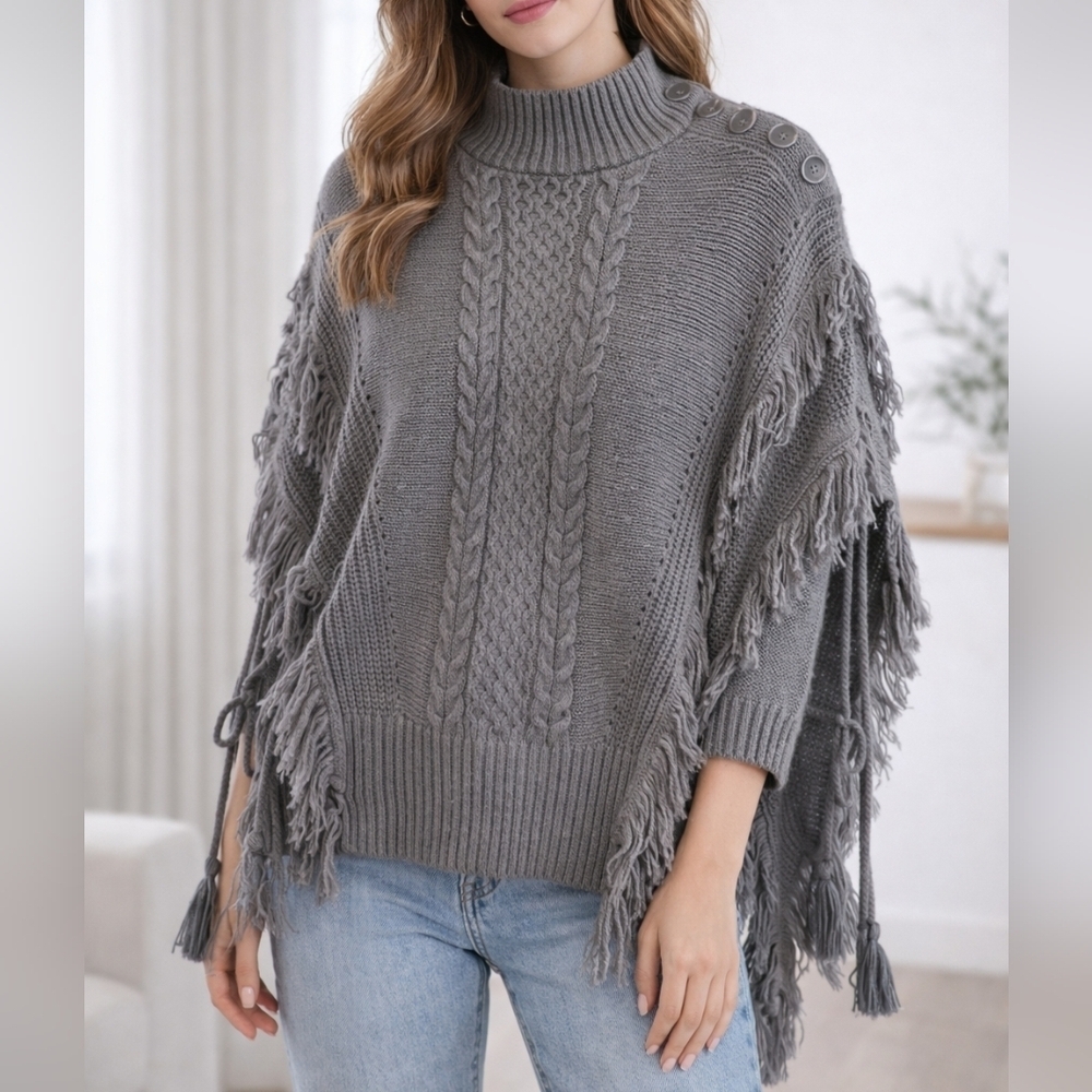 New York and Company gray poncho